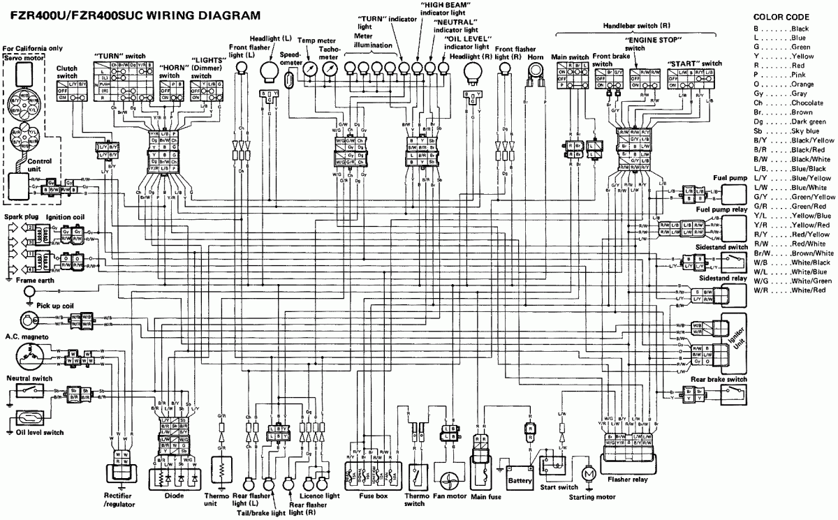 Yamaha-FZR400-FZR400SUC-Wiring-Diagram